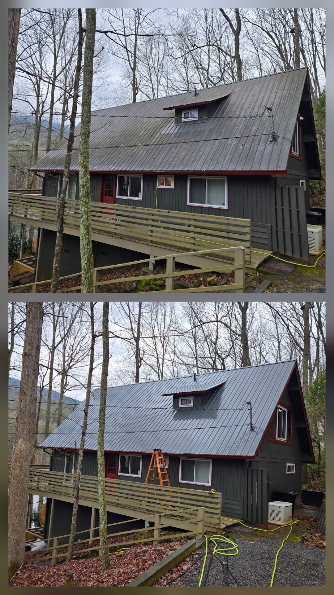 Metal Roof Soft Washing Job in Cleveland, GA